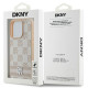 DKNY iPhone 16 Pro Max - Checkered Pattern and Printed Stripes Σκληρή Θήκη με Επένδυση Συνθετικού Δέρματος - Pink