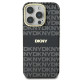 DKNY iPhone 16 Pro - Repeat Texture Pattern With Stripe MagSafe Σκληρή Θήκη με Πλαίσιο Σιλικόνης - Black