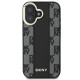 DKNY iPhone 16 Plus - Checkered Pattern Magsafe Σκληρή Θήκη με Επένδυση Συνθετικού Δέρματος - Black