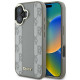 DKNY iPhone 16 - Checkered Pattern Magsafe Σκληρή Θήκη με Επένδυση Συνθετικού Δέρματος - Beige