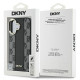 DKNY iPhone 16 - Checkered Pattern Magsafe Σκληρή Θήκη με Επένδυση Συνθετικού Δέρματος - Black