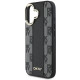 DKNY iPhone 16 - Checkered Pattern Magsafe Σκληρή Θήκη με Επένδυση Συνθετικού Δέρματος - Black