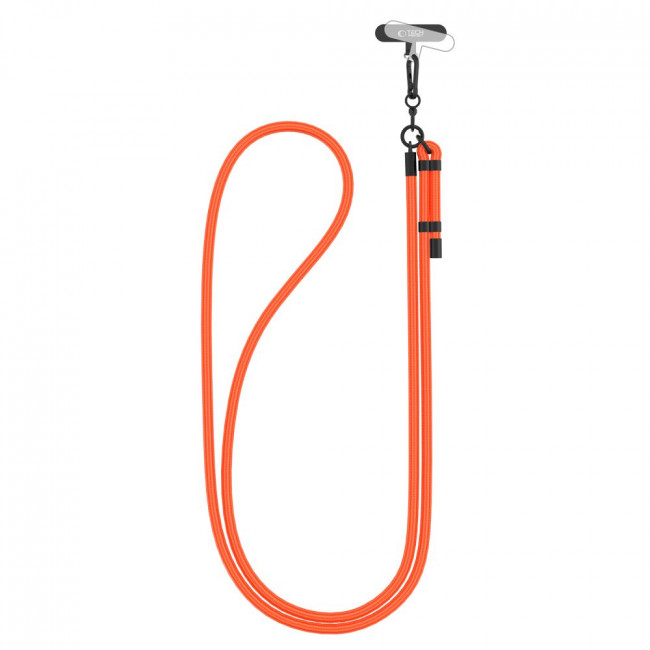 Tech-Protect C1S Rope CrossBody Strap - Universal Λουράκι για Θήκη Κινητού - Neon Orange / Black