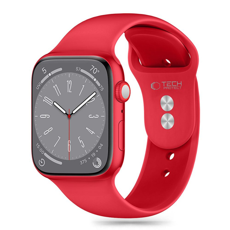 Tech-Protect Λουράκι Apple Watch 4 / 5 / 6 / 7 / 8 / 9 / 10 / SE / ULTRA 1 / ULTRA 2 - 44 / 45 / 46 / 49 mm Silicone Σιλικόνης - Red