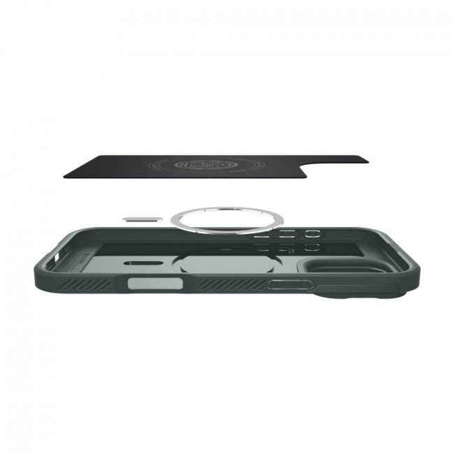 Spigen iPhone 16 Pro Optik Armor Mag Θήκη Σιλικόνης με Κάλυμμα για την Κάμερα και MagSafe - Abyss Green