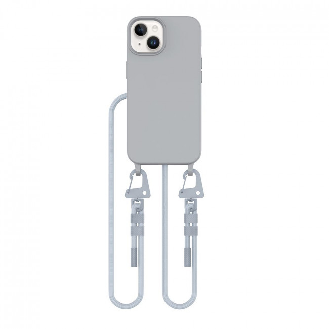 Tech-Protect iPhone 13 MagNecklace - MagSafe Θήκη Σιλικόνης TPU με Pυθμιζόμενο Αποσπώμενο Κορδόνι - Crayon Grey