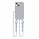 Tech-Protect iPhone 13 MagNecklace - MagSafe Θήκη Σιλικόνης TPU με Pυθμιζόμενο Αποσπώμενο Κορδόνι - Crayon Grey