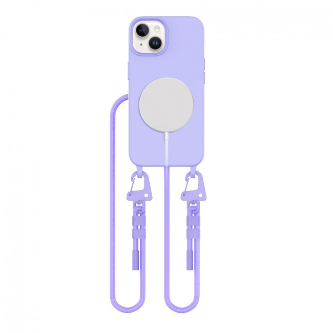 Tech-Protect iPhone 13 MagNecklace - MagSafe Θήκη Σιλικόνης TPU με Pυθμιζόμενο Αποσπώμενο Κορδόνι - Lavender