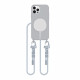 Tech-Protect iPhone 12 / iPhone 12 Pro MagNecklace - MagSafe Θήκη Σιλικόνης TPU με Pυθμιζόμενο Αποσπώμενο Κορδόνι - Crayon Grey