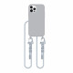 Tech-Protect iPhone 12 / iPhone 12 Pro MagNecklace - MagSafe Θήκη Σιλικόνης TPU με Pυθμιζόμενο Αποσπώμενο Κορδόνι - Crayon Grey