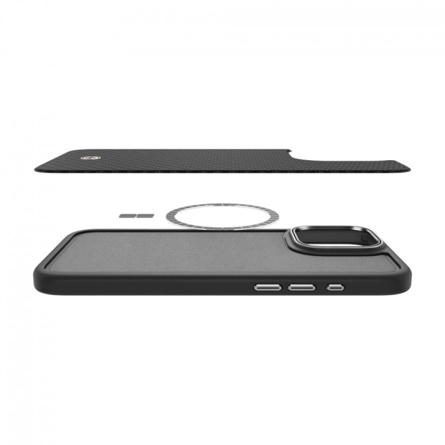 Spigen iPhone 16 Pro Enzo Aramid Mag Σκληρή Θήκη Aramid Fiber με MagSafe - Black / Silver