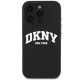 DKNY iPhone 16 Pro - Liquid Silicone White Printed Logo MagSafe Σκληρή Θήκη με Πλαίσιο Σιλικόνης - Black