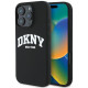 DKNY iPhone 16 Pro - Liquid Silicone White Printed Logo MagSafe Σκληρή Θήκη με Πλαίσιο Σιλικόνης - Black