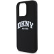 DKNY iPhone 16 Pro Max - Liquid Silicone White Printed Logo MagSafe Σκληρή Θήκη με Πλαίσιο Σιλικόνης - Black