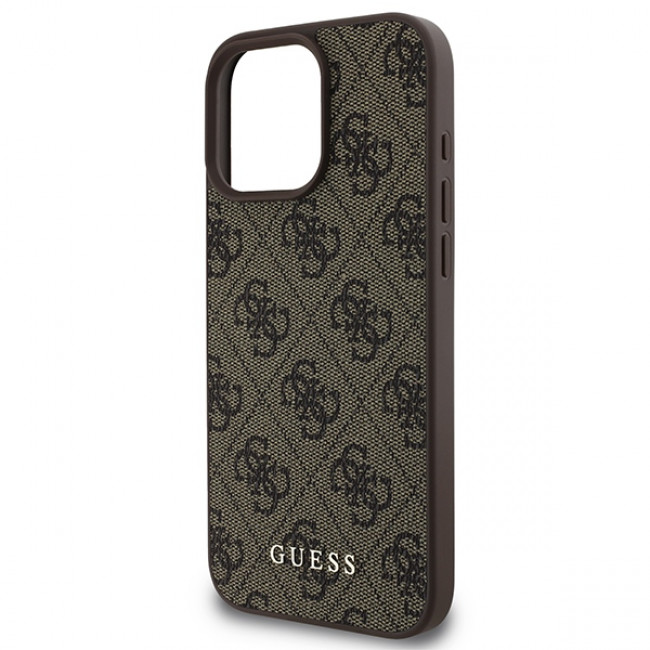 Guess iPhone 16 Pro Max - 4G Classic - Σκληρή Θήκη με Επένδυση Συνθετικού Δέρματος - Brown - GUHCP16XG4GFBR