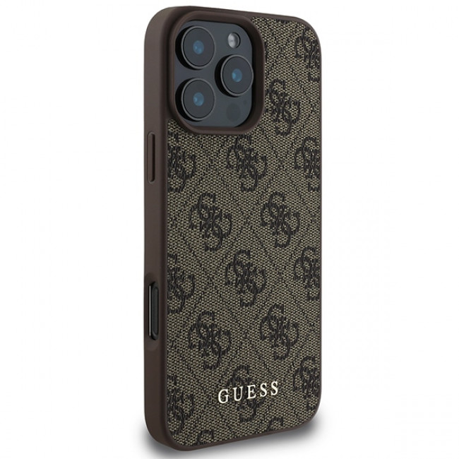 Guess iPhone 16 Pro Max - 4G Classic - Σκληρή Θήκη με Επένδυση Συνθετικού Δέρματος - Brown - GUHCP16XG4GFBR