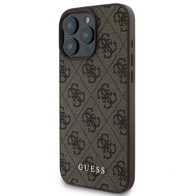 Guess iPhone 16 Pro Max - 4G Classic - Σκληρή Θήκη με Επένδυση Συνθετικού Δέρματος - Brown - GUHCP16XG4GFBR