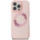 Guess iPhone 16 Pro Max - IML Flowers Wreath - MagSafe Σκληρή Θήκη με Πλαίσιο Σιλικόνης - Pink - GUHMP16XHFWFCP