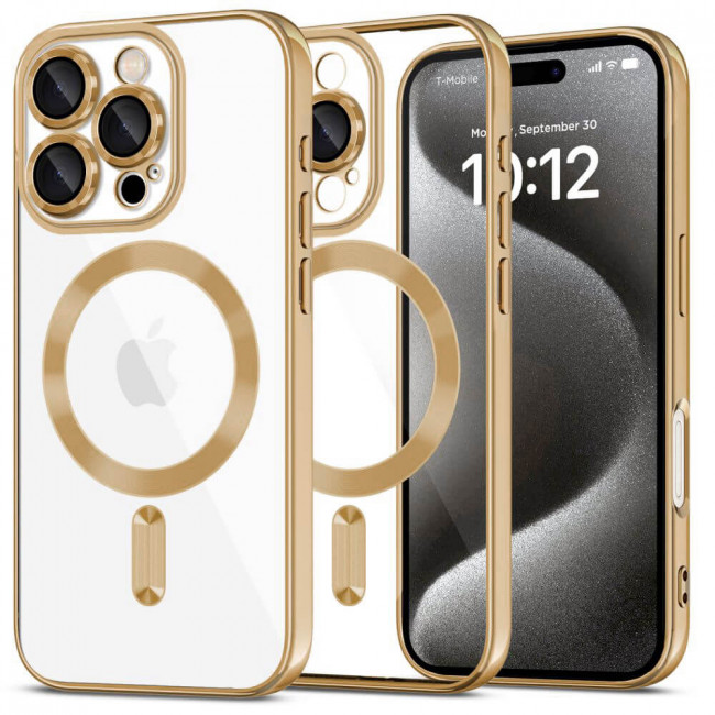 Techsuit iPhone 16 Pro - Luxury Crystal MagSafe - Θήκη Σιλικόνης - Gold