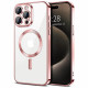 Techsuit iPhone 16 Pro - Luxury Crystal MagSafe - Θήκη Σιλικόνης - Pink