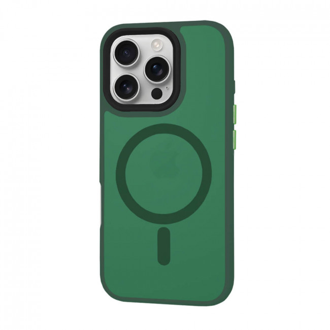 Techsuit iPhone 16 Pro - HaloFrost MagSafe - Σκληρή Θήκη με Πλαίσιο Σιλικόνης - Midnight Green