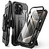 Supcase iPhone 16 Pro Max Unicorn Beetle Pro Σκληρή Θήκη με Προστασία Οθόνης και Stand - Black