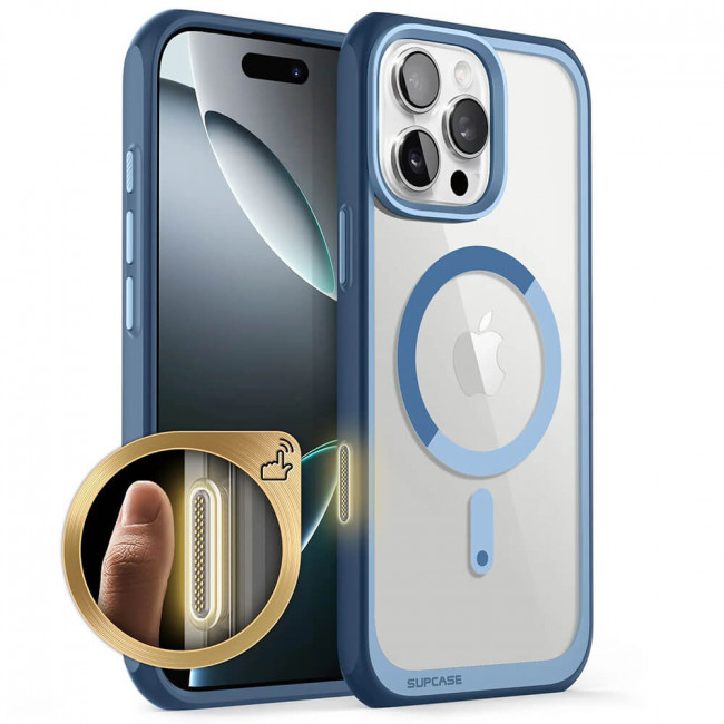 Supcase iPhone 16 Pro Max - Unicorn Beetle Slim Clear MagSafe Σκληρή Θήκη - Blue