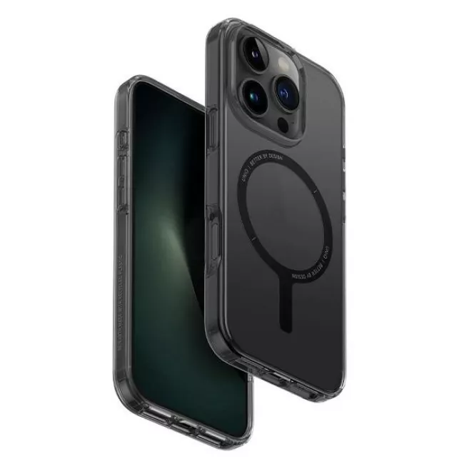 Uniq iPhone 16 Pro Clario Eco-Friendly Σκληρή Θήκη με Πλαίσιο Σιλικόνης και MagSafe - Ημιδιάφανη / Smoke