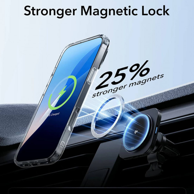 ESR iPhone 16 Pro Max Classic Hybrid Halolock Kickstand Σκληρή Θήκη με Πλαίσιο Σιλικόνης και MagSafe - Διάφανη