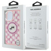 Karl Lagerfeld iPhone 16 Pro - IML Monogram Karl and Choupette Head - Σκληρή Θήκη με Πλαίσιο Σιλικόνης και MagSafe - Pink - KLHMP16LHMCKMHP