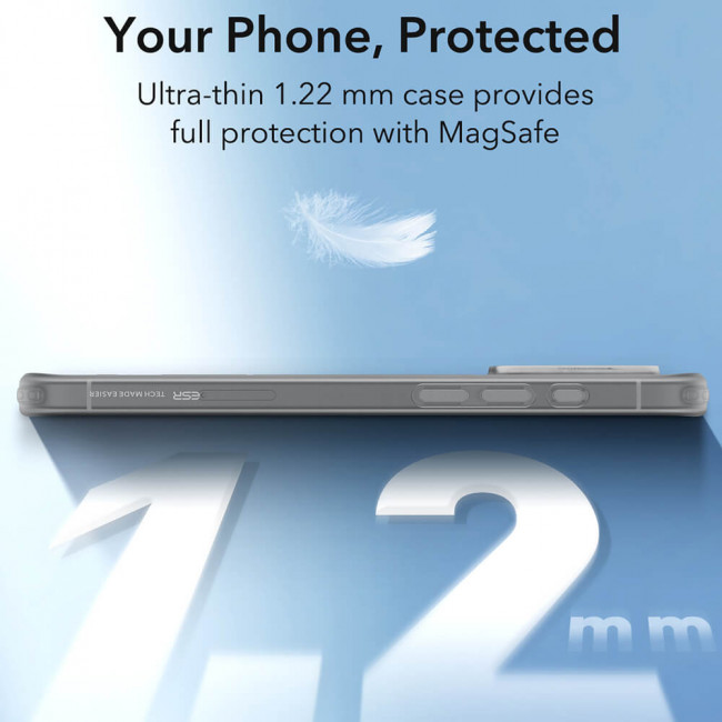 ESR iPhone 16 Pro Zero HaloLock Λεπτή Θήκη Σιλικόνης με MagSafe - Frosted Grey