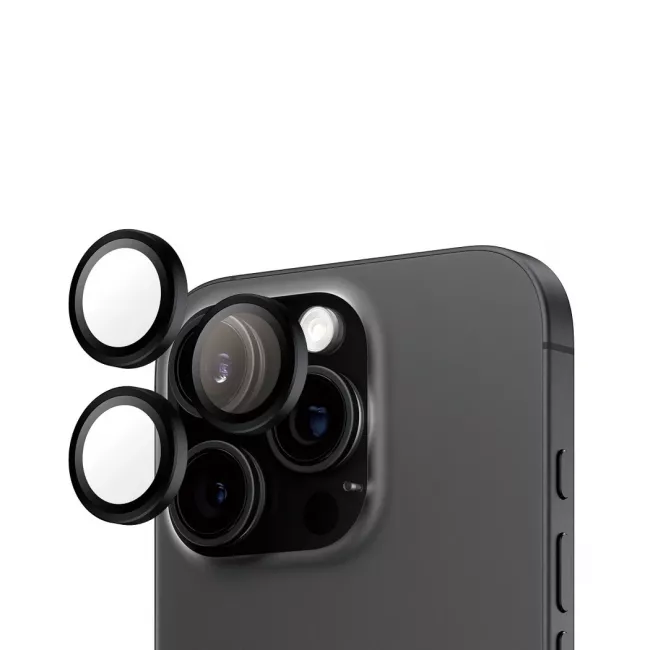 PanzerGlass iPhone 16 Pro / iPhone 16 Pro Max Hoops Camera Lens Protector Αντιχαρακτικό Γυαλί για την Κάμερα - Black