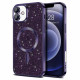 Techsuit iPhone 16 Plus - Luxury Glitter MagSafe - Θήκη Σιλικόνης - Deep Purple