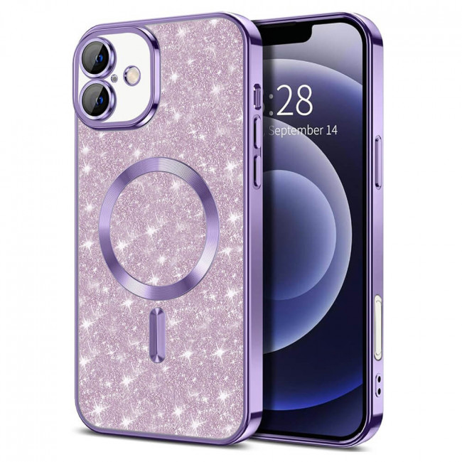 Techsuit iPhone 16 Plus - Luxury Glitter MagSafe - Θήκη Σιλικόνης - Light Purple