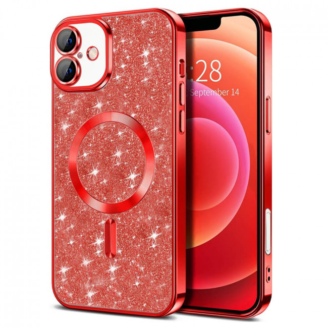 Techsuit iPhone 16 Plus - Luxury Glitter MagSafe - Θήκη Σιλικόνης - Red