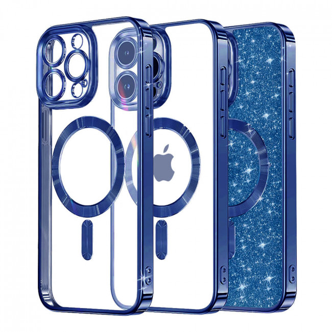 Techsuit iPhone 16 Pro - Luxury Glitter MagSafe - Θήκη Σιλικόνης - Deep Blue