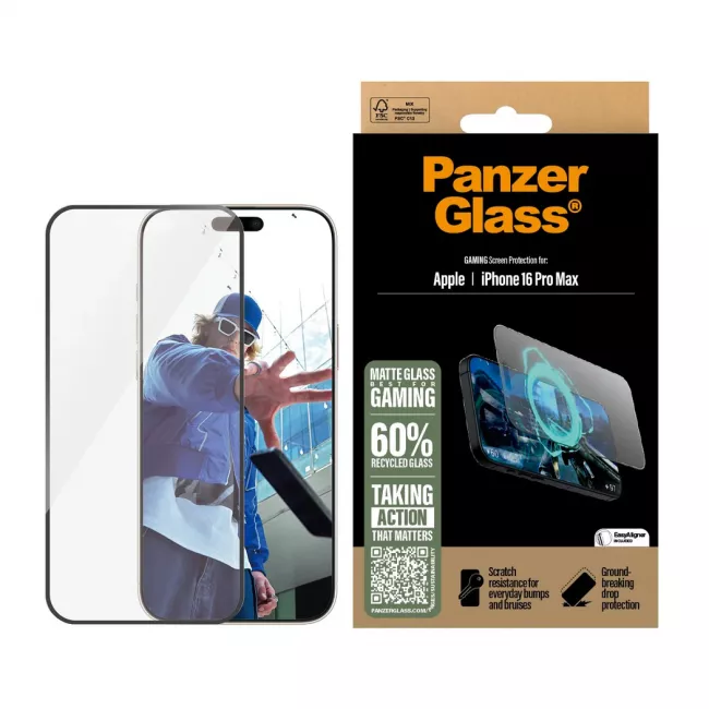 PanzerGlass iPhone 16 Pro Max Gaming Ultra-Wide Fit Full Screen Αντιχαρακτικό Γυαλί Οθόνης - Black