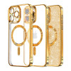 Techsuit iPhone 16 Pro - Luxury Glitter MagSafe - Θήκη Σιλικόνης - Gold