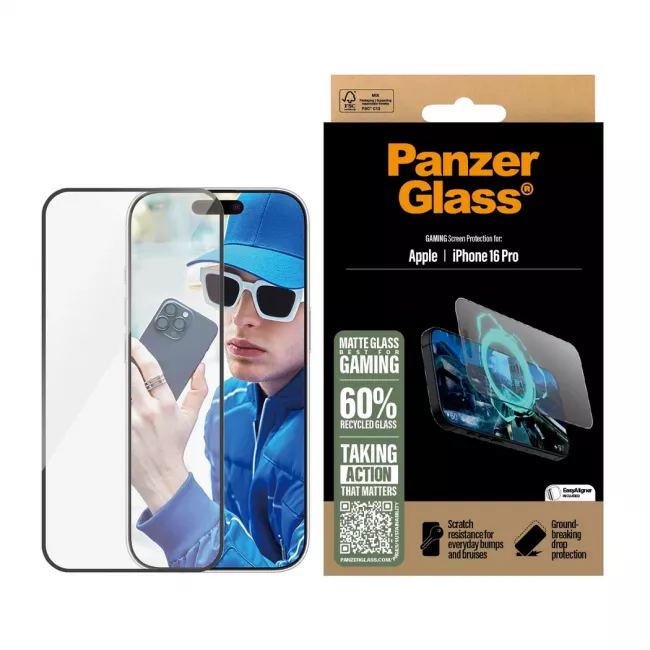 PanzerGlass iPhone 16 Pro Gaming Ultra-Wide Fit Full Screen Αντιχαρακτικό Γυαλί Οθόνης - Black