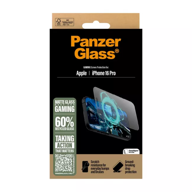 PanzerGlass iPhone 16 Pro Gaming Ultra-Wide Fit Full Screen Αντιχαρακτικό Γυαλί Οθόνης - Black