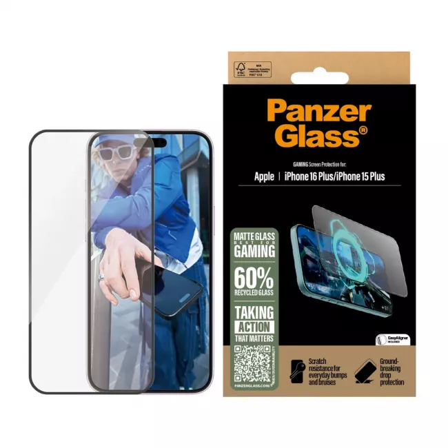 PanzerGlass iPhone 15 Plus / iPhone 16 Plus Gaming Ultra-Wide Fit Full Screen Αντιχαρακτικό Γυαλί Οθόνης - Black