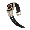 Techsuit Λουράκι Apple Watch 4 / 5 / 6 / 7 / 8 / 9 / SE / SE 2 / Ultra / Ultra 2 - 42 / 44 / 45 / 46 / 49 mm Watchband W064 Σιλικόνης - Titanium Silver / Black