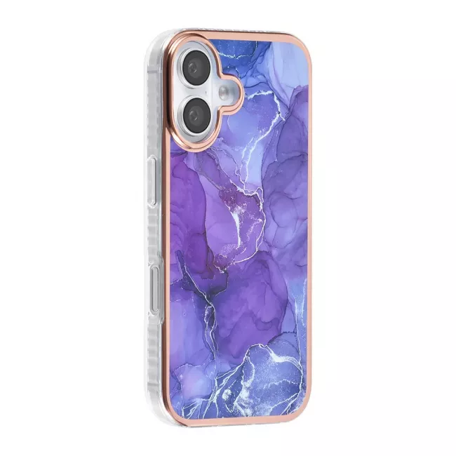 TUNIQ iPhone 16 Silicone Θήκη Σιλικόνης - Marble / Purple