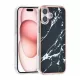 TUNIQ iPhone 16 Plus Silicone Θήκη Σιλικόνης - Marble / Black