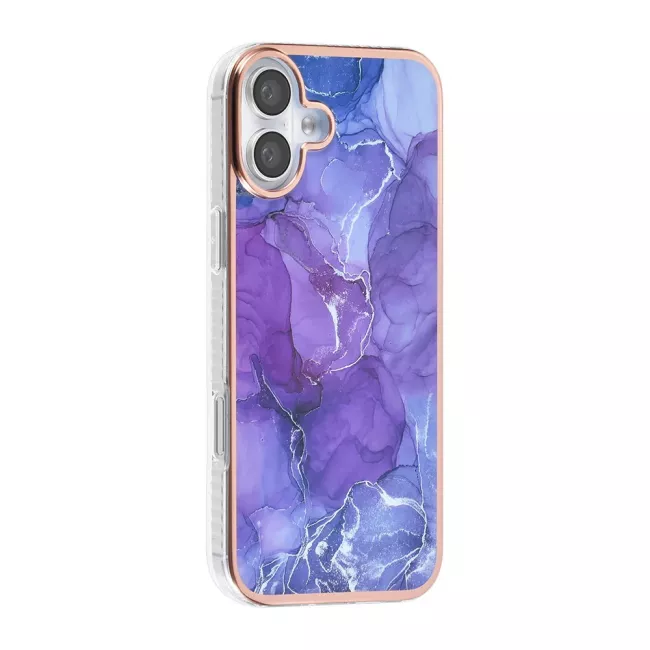 TUNIQ iPhone 16 Plus Silicone Θήκη Σιλικόνης - Marble / Purple