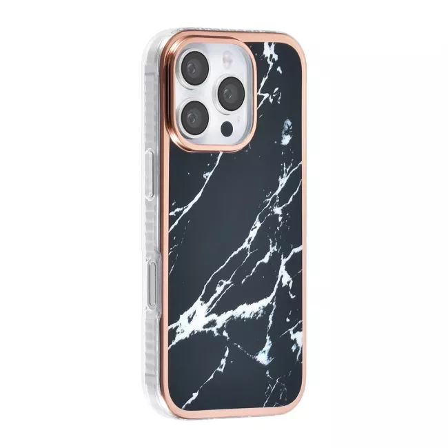 TUNIQ iPhone 16 Pro Silicone Θήκη Σιλικόνης - Marble / Black