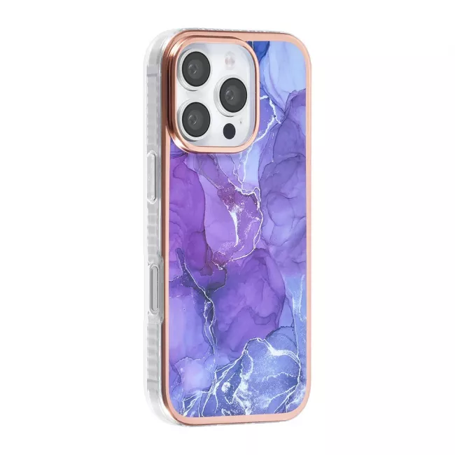 TUNIQ iPhone 16 Pro Silicone Θήκη Σιλικόνης - Marble / Purple