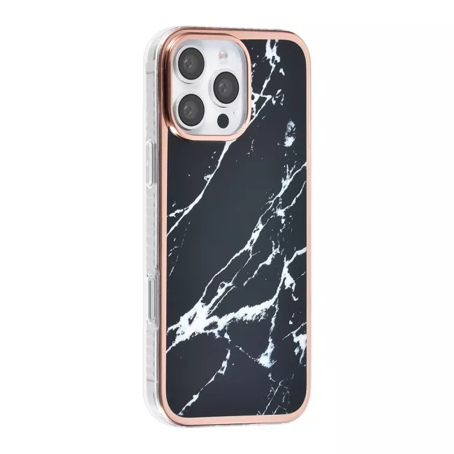 TUNIQ iPhone 16 Pro Max Silicone Θήκη Σιλικόνης - Marble / Black