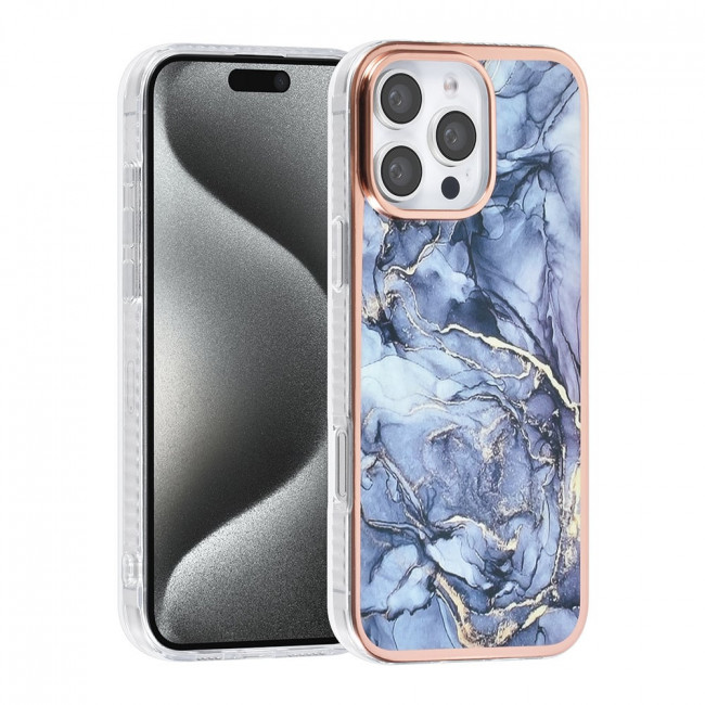 TUNIQ iPhone 16 Pro Max Silicone Θήκη Σιλικόνης - Marble / Grey