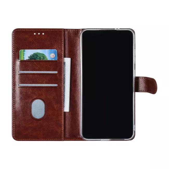 TUNIQ Samsung Galaxy S24 Plus - Θήκη Πορτοφόλι Stand από Δερματίνη - Brown